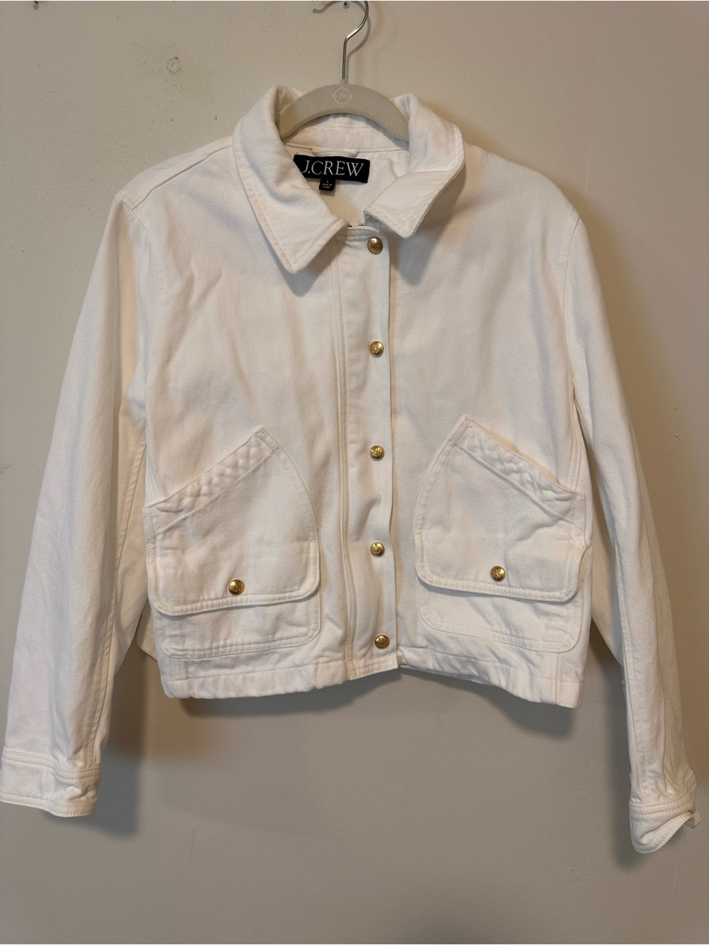 J. Crew Women’s Cream Button-Front Jean Jacket